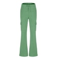 thumbnail image 1 of Ashyfjp Womens Cargo Pants Casual Solid Color Flare-Leg Drawstring Waist Long Pants, Trendy for Outdoor and Daily Wear, Size S-XXL, 1 of 4