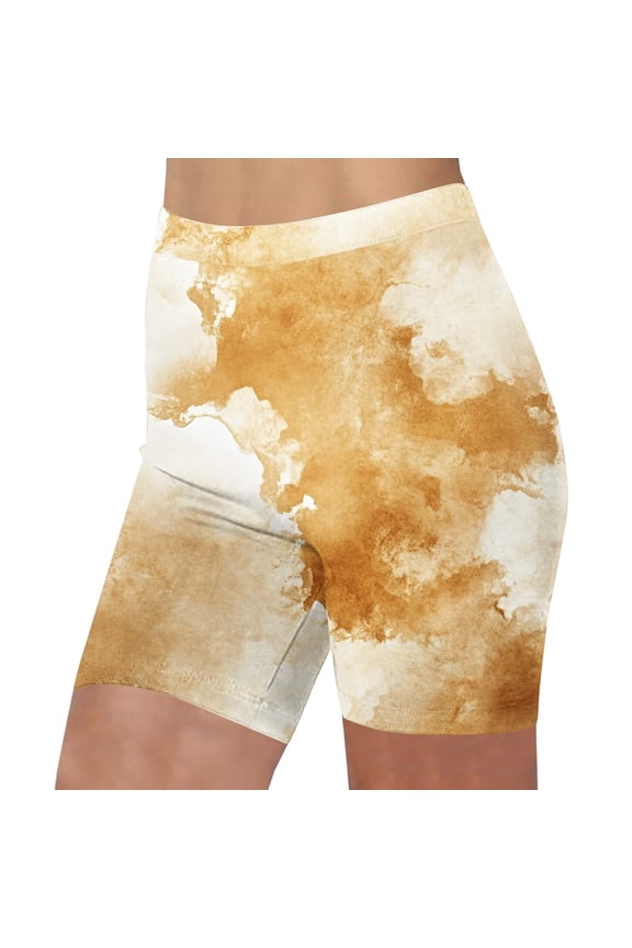 Womens Shorts Casual Tie-Dye Printed High Waist Elastic Waist Slim Fit Comfortable Short Pants, Multicolor, M