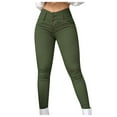 thumbnail image 1 of Ashyfjp Womens Sweatpants Solid Color High Waisted Skinny Trousers with Multi Button Closure Slim Fit Tapered Leg Cargo Pants for Women, Size S-XXL, 1 of 7