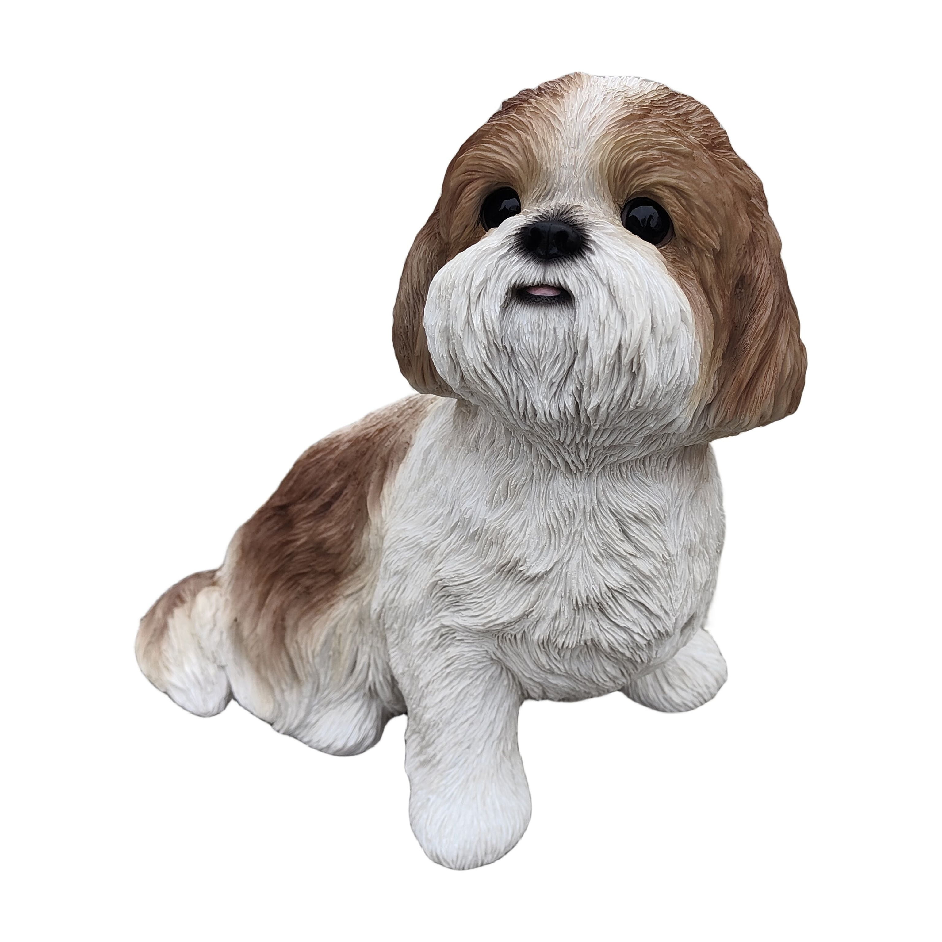 Shizu Harmony Brown and White Polyresin Dog Figurine