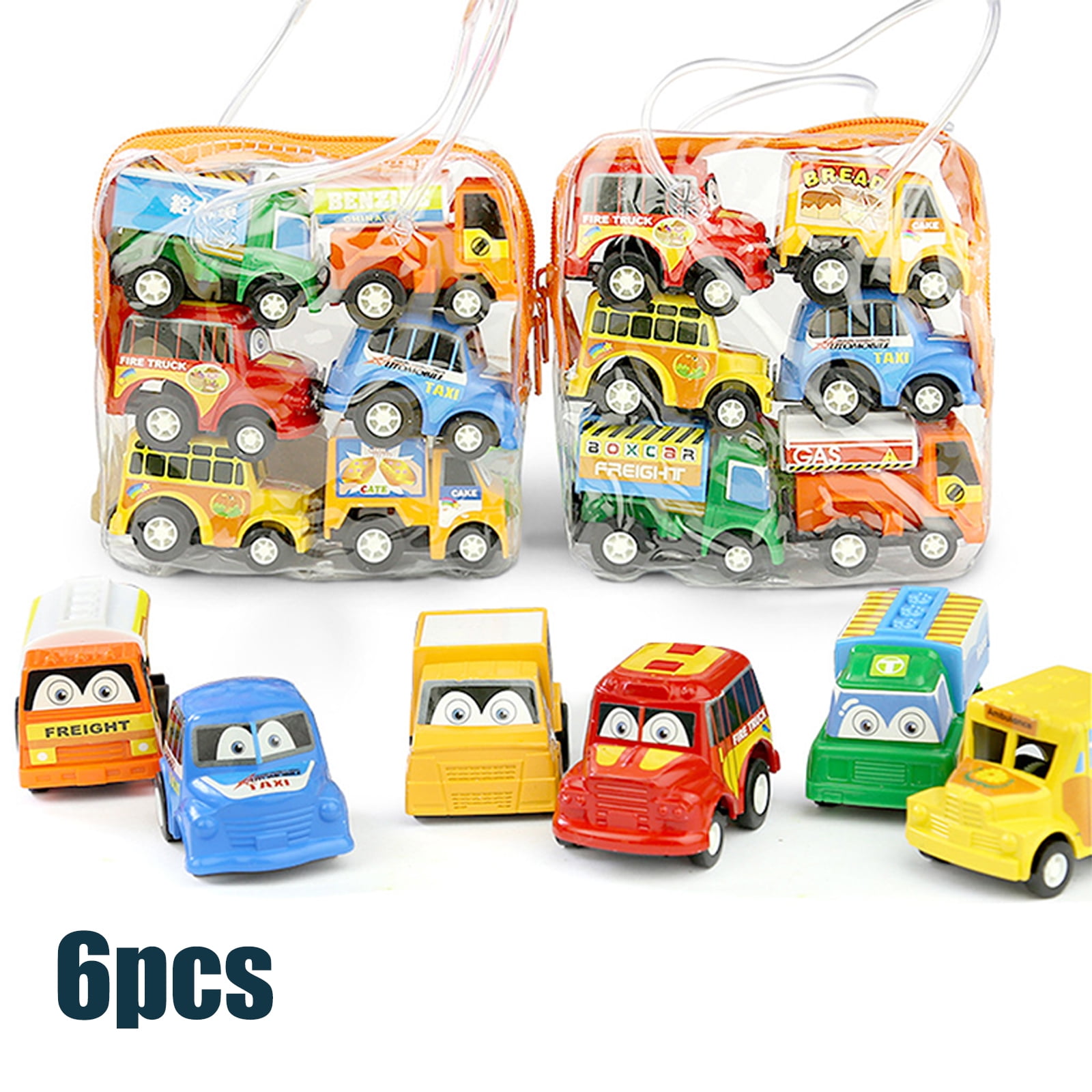 Shkhoas 6 Set Cars Soft Rubber Toy Car Set Mini Toy Vehicles Bath Toy ...