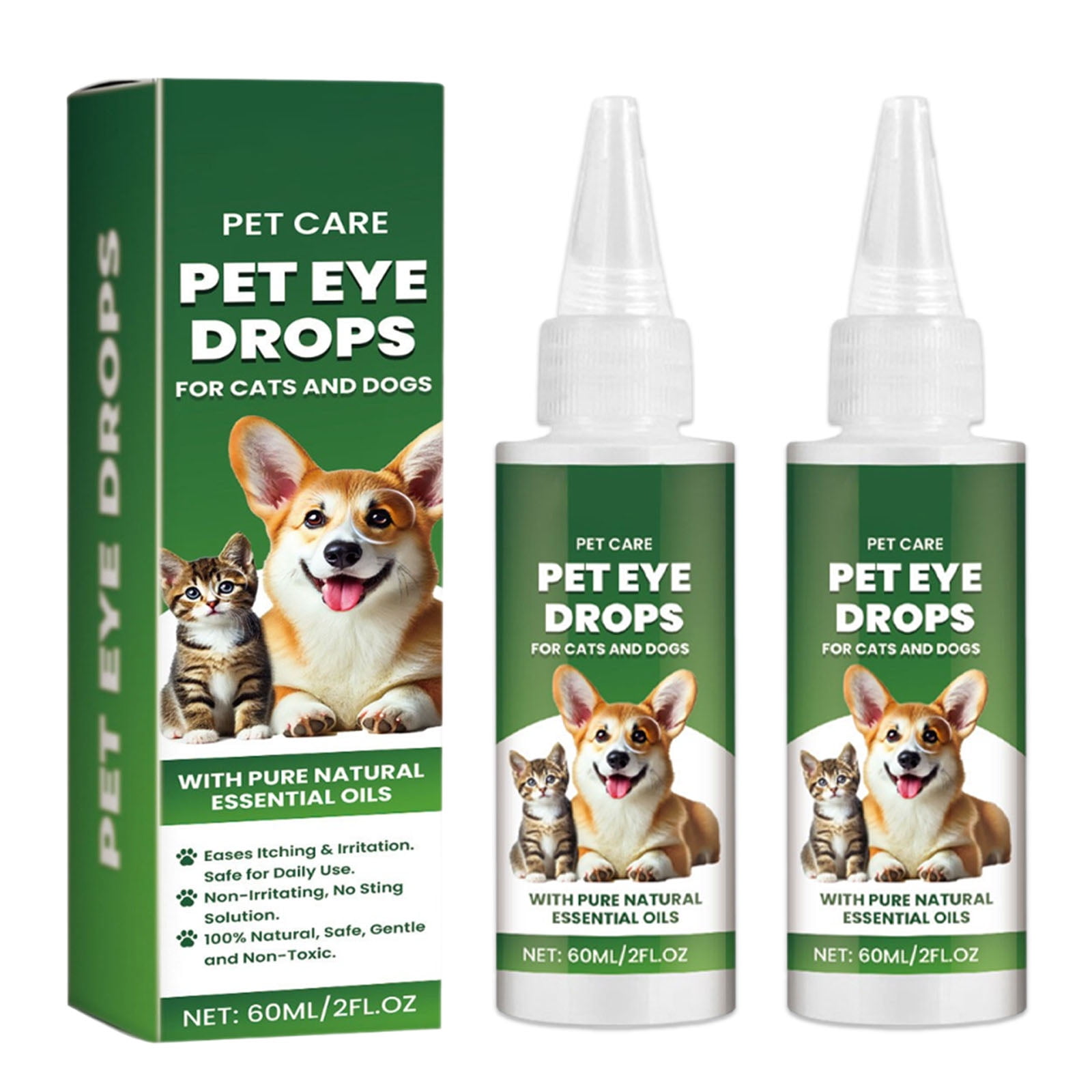 Shkhoas Cat and Dog Eye Wash and Comprehensive Eye Drops Combination ...