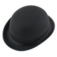 Shkhoas Men's Bowler Derby Hat High Felt Hat with Feather Black Derby ...