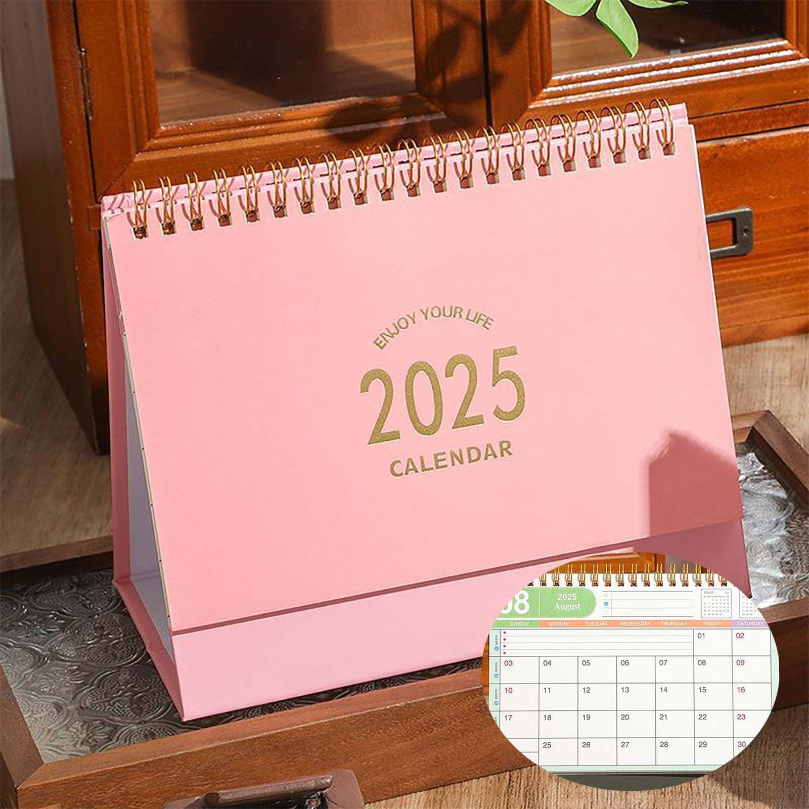 Shkhoas Mini Desk Calendar 2025 12 Months Standing Flip Small Desk