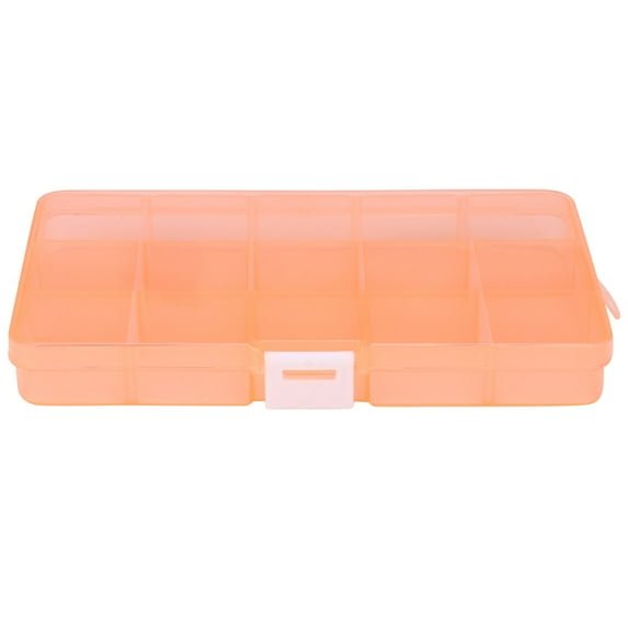 FAMTKT 15 Slots Clear Plastic Organizer Storage Box Container Jewelry Box, Travel Organizer Box A