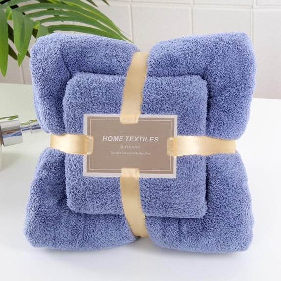 Shldybc 2PC Cotton Towels and Washcloths Sets, 2 In 1 Bath Towel And Face Towel Thickened Soft-Bath Towels Set Bathroom Towels on Clearance