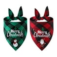 thumbnail image 1 of FAMTKT Dog Bandanas, 2Pc Christmas Plaid Dog Bandana Small and Medium Sized Dog Christmas Decoration, Adjustable Accessories for Small To Large Dog Puppy Cat, 1 of 1