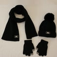 thumbnail image 1 of FAMTKT 3 Pcs Winter Knit Warm Hat Beanie+Long Scarf+ Gloves Set Thickened Caps Neck Scarves for Women Men, 1 of 1