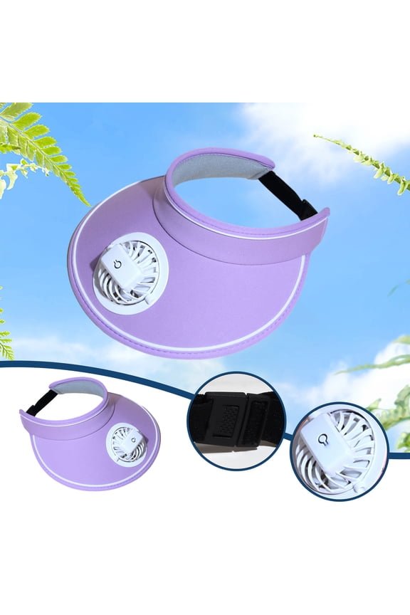 360 Degree Fan Rotating Sun Visor USB Charging Resist Ultraviolets Big Brims Sun Hat Empty Top Hat, Sun Hat