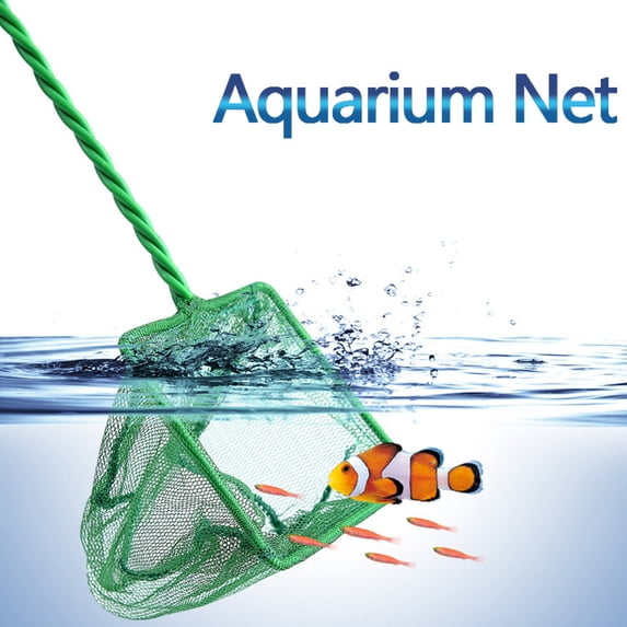 FAMTKT 8Inch Aquarium Net Fish Tank Net Fine Mesh Fish Catch Net with Plastic Handle