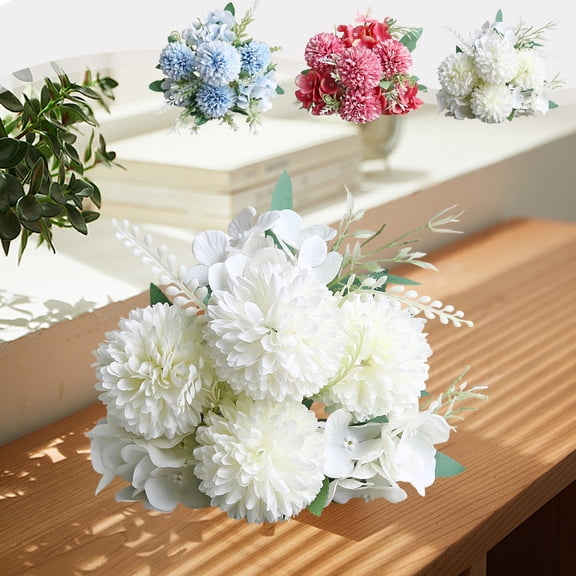 FAMTKT Artificial Silk Flowers, Fake Flowers Wedding Valentines Artificial Bridal Bouquet for Valentine's Day Wedding Home Party Decor