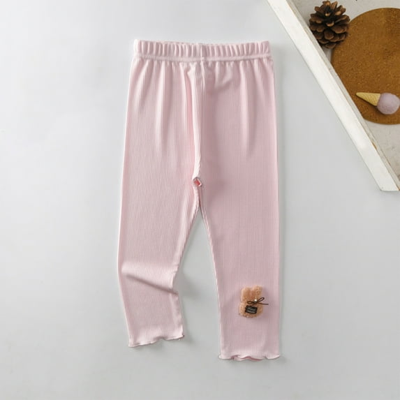 Shldybc Baby Boys Girls Sweatpants Casual Cotton Pure Color Sport Jogger Pants Athletic Trousers, Baby Girl Pants on Clearance(6-7 Years, Pink)