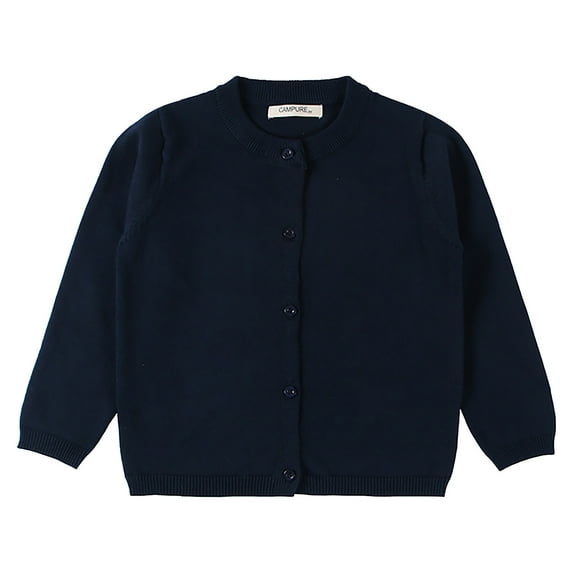 FAMTKT Baby Days Savings Toddler Baby Boys Girls Cardigan Baby Button-Down Basic Crew Neck Solid Color Cardigan Children's Sweater, Girls Cardigans( Navy, 3-4 Years )