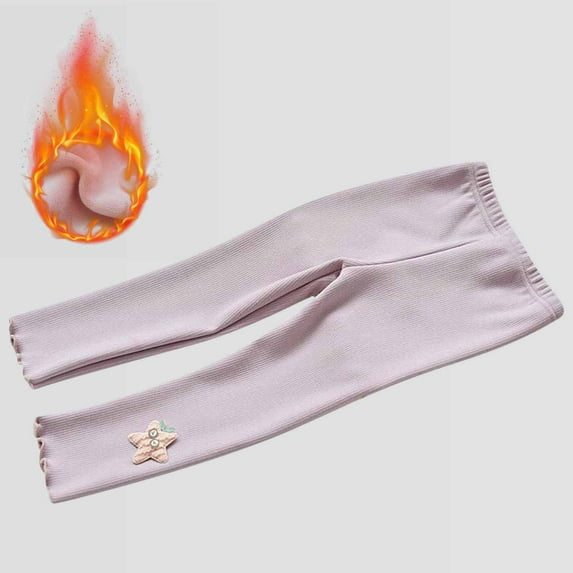 Shldybc Baby Girl Boy Winter Warm High Waist Sweatpants Toddler Cotton Active Leggings Pants Side Embroidery Trousers