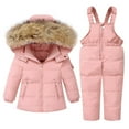 thumbnail image 1 of Shldybc Baby Girls Boys Snowsuit Toddler Kids Winter Wear Down Jacket Ski Jacket & Snow Bib Pants Ski Suit Winter Outfit Sets, 1 of 8