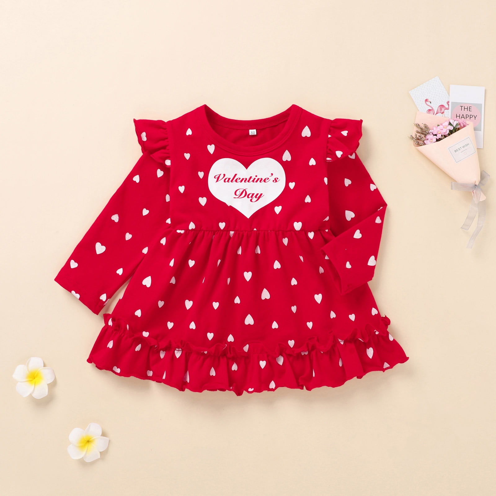 Shldybc Baby Girls Valentine's Day Outfits Toddler Girl Long Sleeve