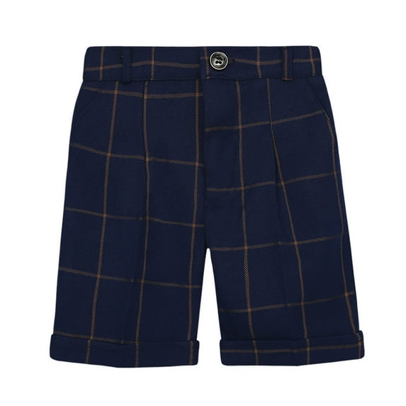 kladzum Big Boy's Flat Front Shorts Summer Cotton Classic Cute Solid Color Casual School Uniform Suit Shorts, Boys Pants on Clearance( 11-12 Years, Dark Blue )