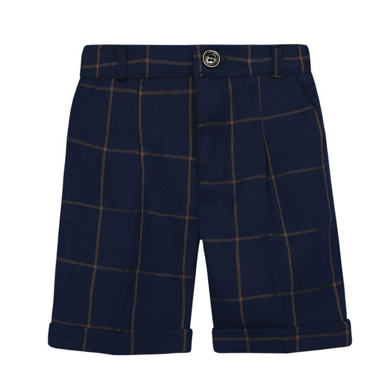 FAMTKT Big Boy's Flat Front Shorts Summer Cotton Classic Cute