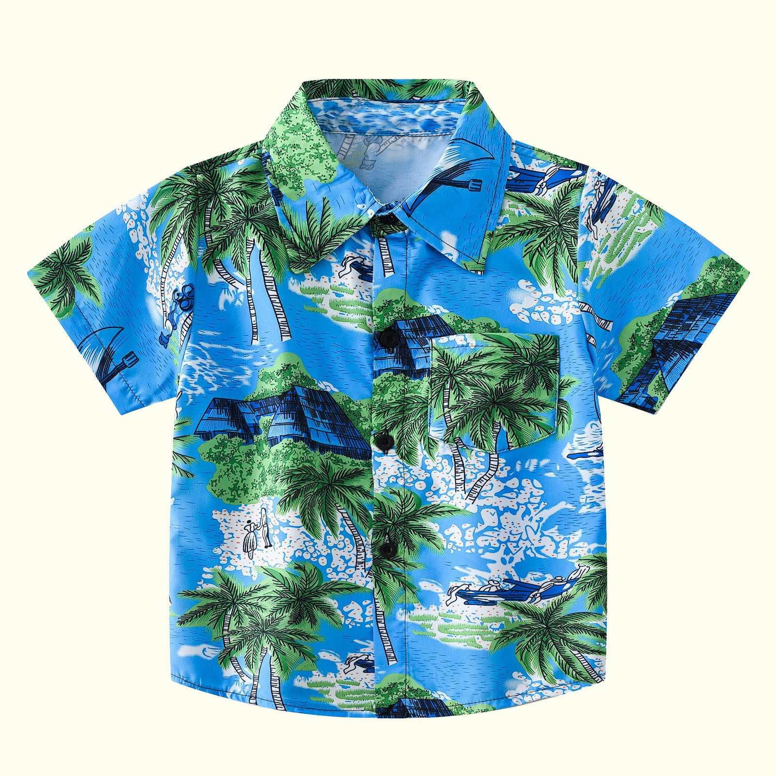 Sunset Purple Kids Hawaiian Shirt and Shorts Set