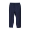 thumbnail image 1 of FAMTKT Boys' Flat Suit Dress Pant, Straight Leg Fit & Hemmed Bottom, Belt Loops & Functional Front Pockets, Boys Uniform Pants( 5-6 Years, Navy ), 1 of 1