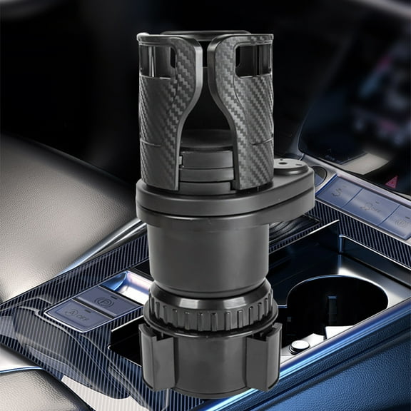 FAMTKT Car Mounted Water Cup Holder, Multifunctional Rotating Car Center Console, Beverage Holder, Split in Two, Double Layer Storage Rack, Car Accessories