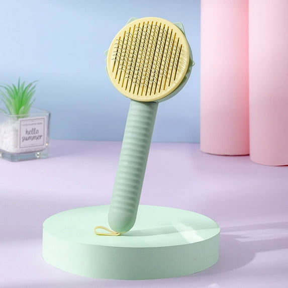 Shldybc Cat Brush, Pet Hair Cleaner Brush, Pet Grooming Brush, Self Cleaning Cat Brush, Cat Grooming Brush, Cat Shedding Brush, Cat and Dog Hair Removal Button Pet Hair Cleaner Brush Self Cleaning