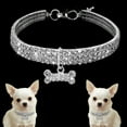 thumbnail image 1 of Shldybc Bling Rhinestones Pet Collars Glitter Pendant Dog Collars Adjustable Crystal Cat Collar Elastic Pet Necklace for Small Pet Cat Dogs Puppy, Mini Pet Dog Collars Fancy Dog Necklace, 1 of 2