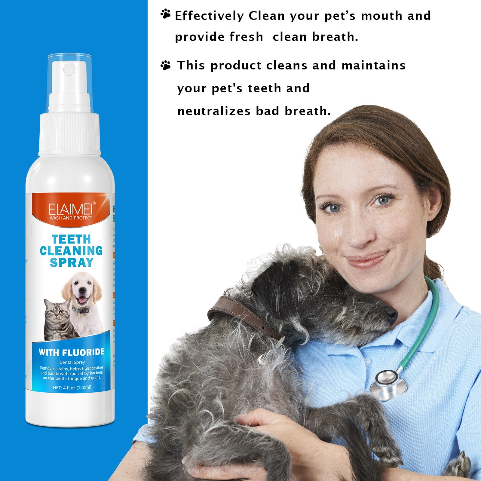 Shldybc Dog Deodorizers, Pet Breath Freshener Spray Care Cleaner, Care