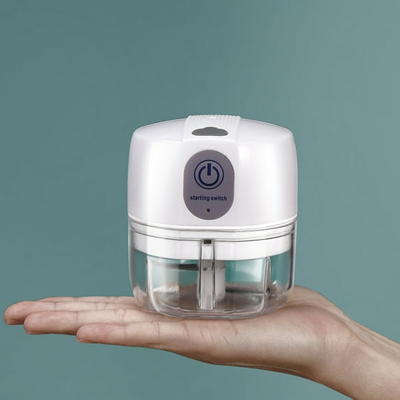 Shldybc Electric Mini Garlic Chopper Garlic Masher, Garlic Press Mincer Pepper Chili Vegetable Meat Grinder, Food Processor Mincer Mixer 100ML, Mashed Garlic Machine