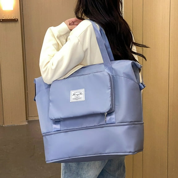 FAMTKT Expandable Gym Bags, Duffle Bags for Sports and Weekend Travel, Large Capacity Lightweight Overnight Bags for Men and Women, Travel Duffel Bags, Sports Tote Bag