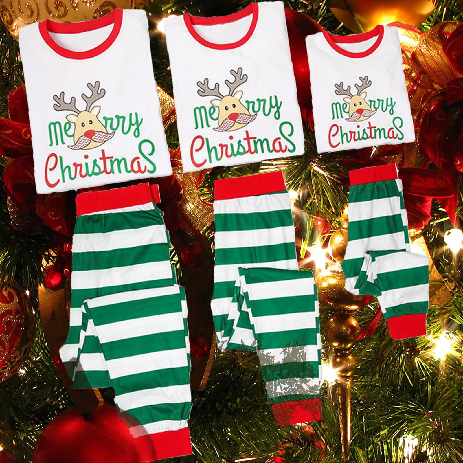 Shldybc Family Christmas Pjs Matching Sets Men/Women 2piece Christmas