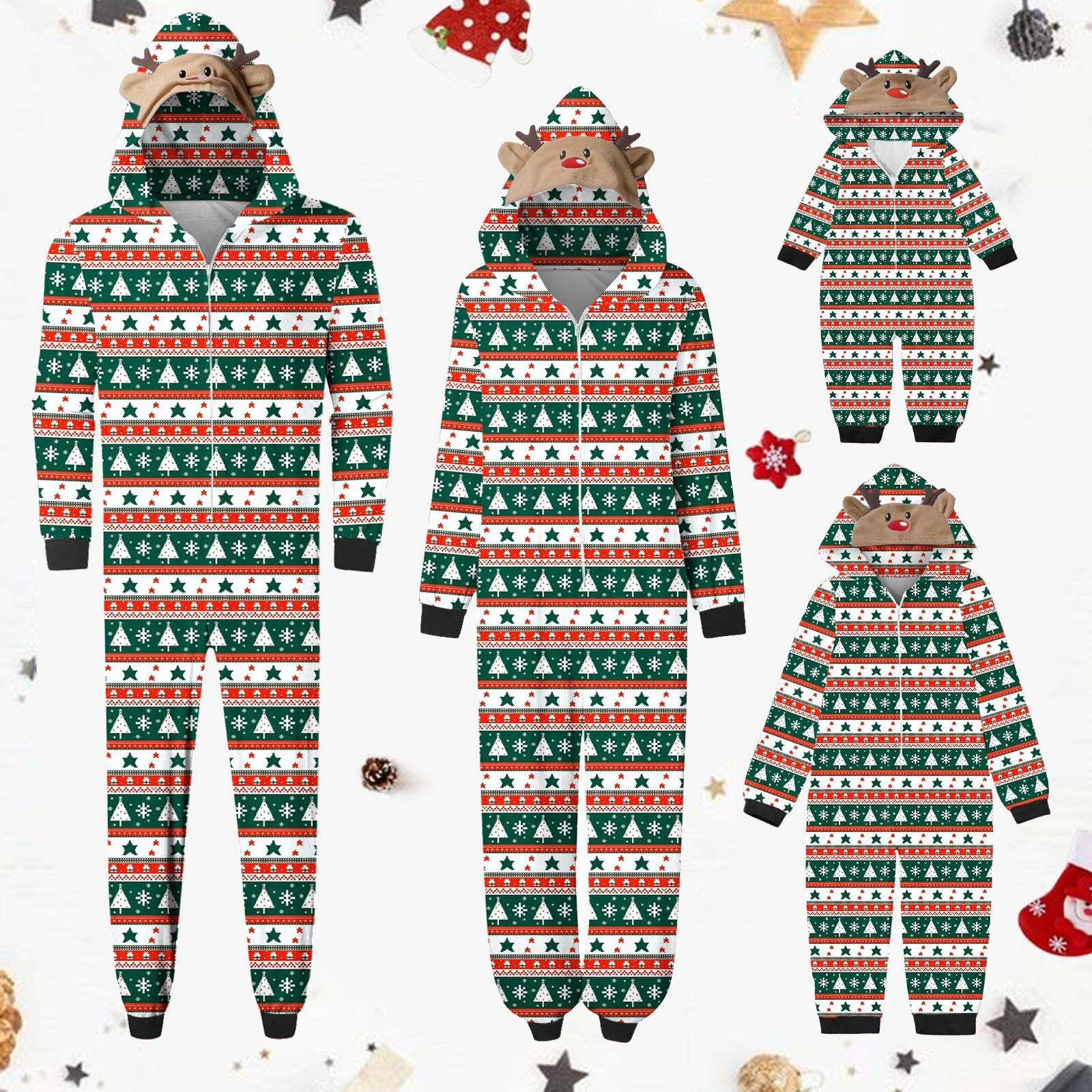 Shldybc Family Christmas Pjs Matching Sets Men/Women Onesie Christmas