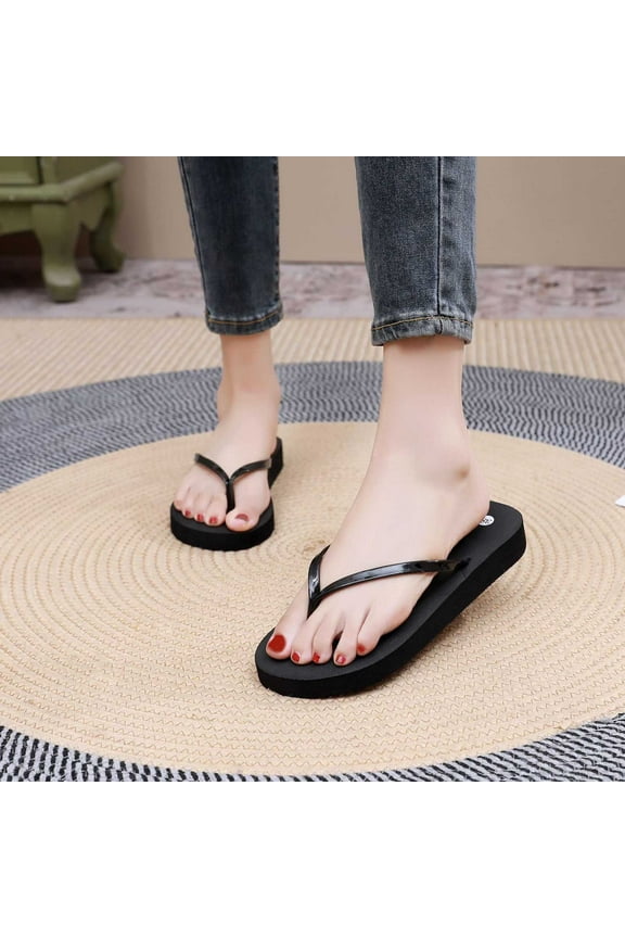 Shldybc Flip Flops for Women Beach Shower Shoes Basic Thong Sandals Casual Thin Strip Fashion Beach Slippers