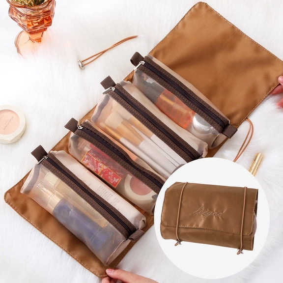 FAMTKT Four in One Makeup Bag, Travel Bag, Not Including Cosmetics, Makeup Cosmetic Bag Travel Organizer for Accessories, Shampoo, Full Sized Container, Toiletries