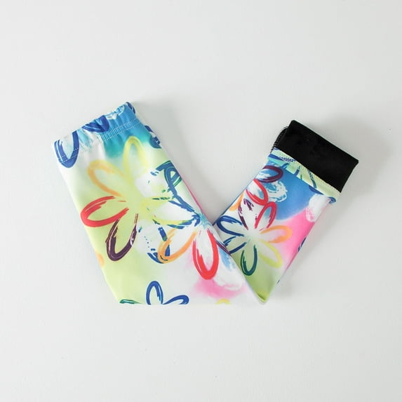 Shldybc Girls Leggings Elastic Soft Comfortable Pants for Girls Printed Brushed Warm Casual Athletic Leggings