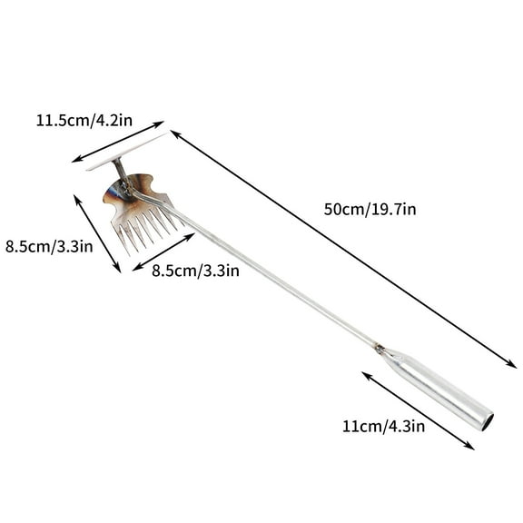 Shldybc Hoe Garden Tool, Grass Puller, Gardening Hand Tool Metal Weeding Tool, Weeding Multi Teeth Tool, Stainless Steel Digging Vegetables, Rooting Multi Function Shovel