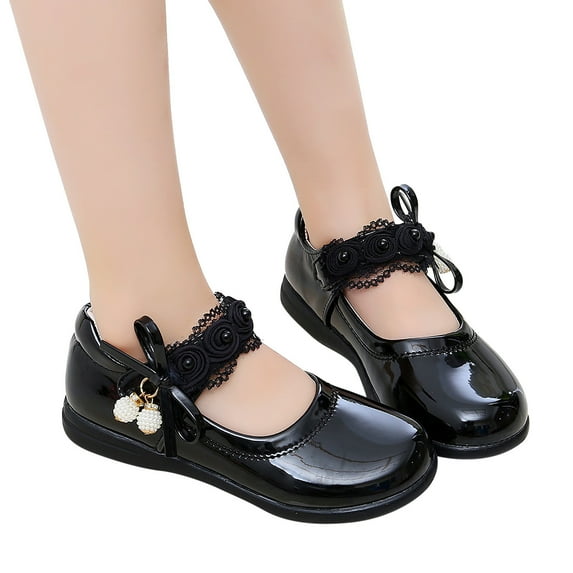 Shldybc Infant Baby Girls Dress Shoes, Fall New Little Girl Pearl Pendant Single Princess Soft Sole Leather Shoes, Flats Shoes on Clearance