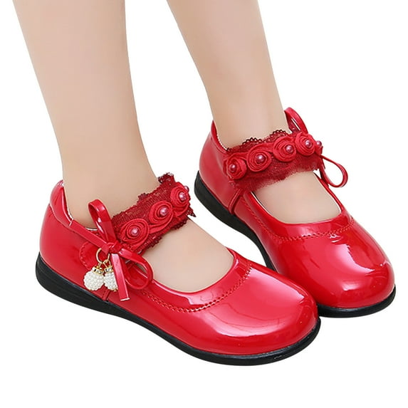 Shldybc Infant Baby Girls Dress Shoes, Fall New Little Girl Pearl Pendant Single Princess Soft Sole Leather Shoes, Flats Shoes on Clearance