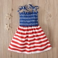 thumbnail image 1 of Shldybc Kid Girls 4th of July Dress Toddler Girl American Flag Sundress Stripe Stars Dresses Kids Patriotic Clothes 2-8 Years, 1 of 7