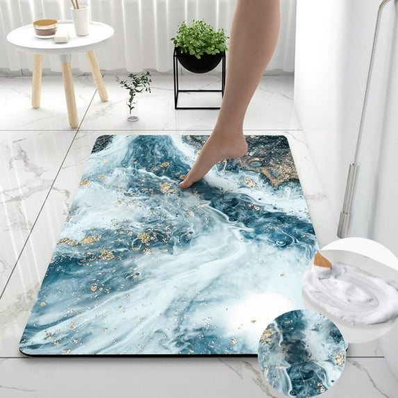 FAMTKT Light Luxury Bathroom Soft Diatomaceous Earth Absorbent Floor Mat Bathroom Toilet Doorway Quick Dry Foot Mat Entry Door Mat Non-slip Mat, Floor Mats