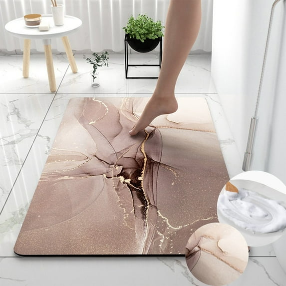 FAMTKT Light Luxury Bathroom Soft Diatomaceous Earth Absorbent Floor Mat Bathroom Toilet Doorway Quick Dry Foot Mat Entry Door Mat Non-slip Mat, Floor Mats