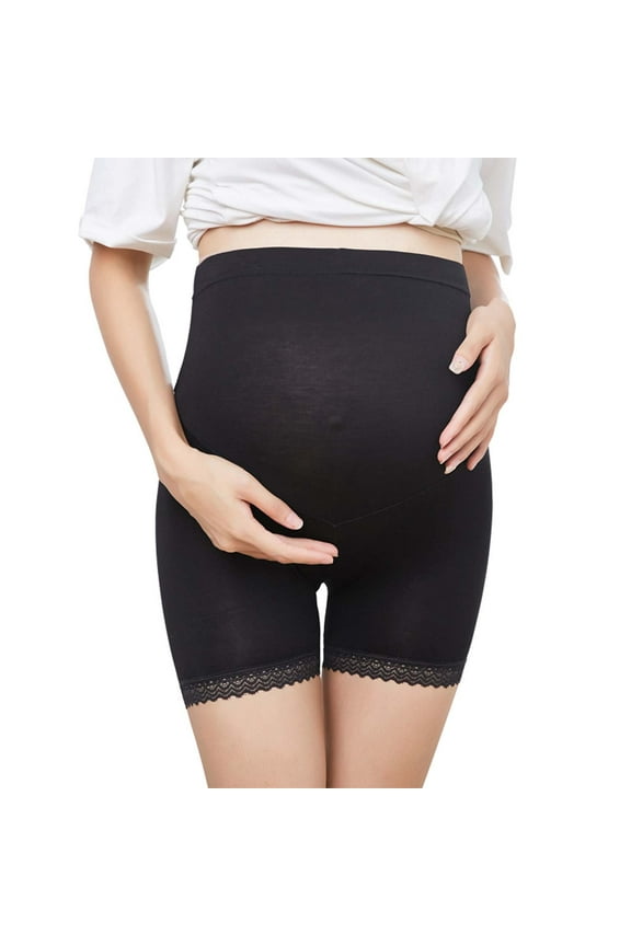 FAMTKT Maternity Shorts Over Belly Maternity Shorts Pregnancy Shorts Athletic Workout Bike Running Shorts Pants, Women's High-waist Pregnant Women Adjustable Lace Maternity Shorts