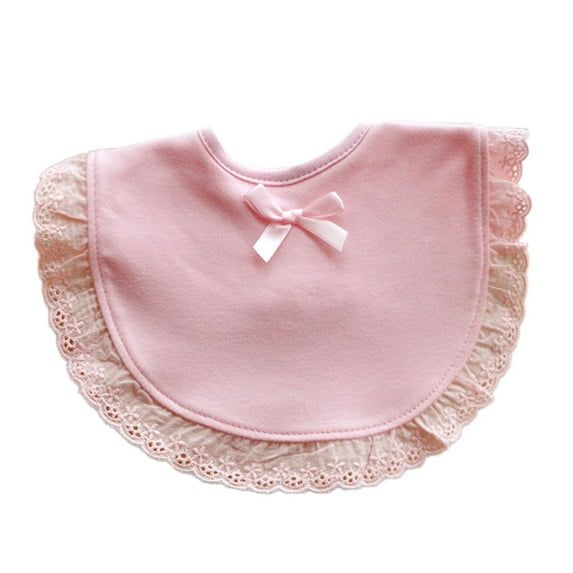 FAMTKT Muslin Baby Bibs, Newborn Toddler Infant Baby Kids Girls Bowknot Lace Bibs Saliva Towel