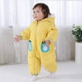 thumbnail image 1 of FAMTKT Newborn Infant Baby Girls Boy Snowsuit Hooded Romper Winter Coat Jumpsuit Jacket, Baby Jumpsuit( Yellow, 18-24 Months ), 1 of 9
