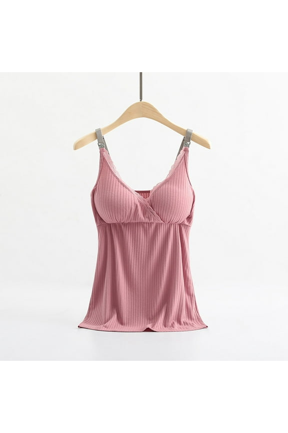 Nursing Tank Tops for Breastfeeding Women Nursing Tops Maternity Shirts, Round-Neck Solid Color Sleeveless Breast Feeding Pregnant Nursing Women Tank Tops T-Shirt