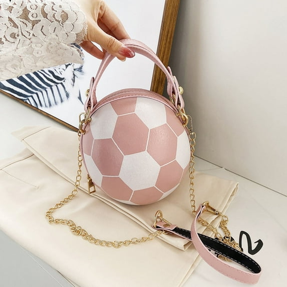 Shldybc Personalized Round Ball Shaped Crossbody Bag Handbag Chain Football Bag Round Shoulder Bag All-match Satchel Small Bag