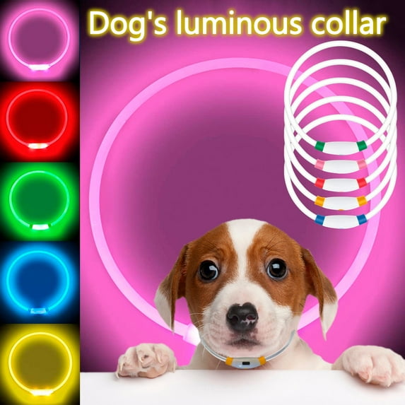 Shldybc Pet Collar Led Dog Flashing Light-Up Collar for Small Medium and Large Dogs on Clearance