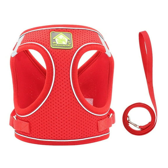 Shldybc Soft Mesh Step-in Small Dog Leash Set Reflective Puppy Vest, Puppy Harness, Dog Harness on Clearance
