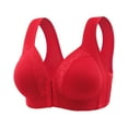 thumbnail image 1 of Shldybc Red Women's Front Closure Bras Plus Size Lace Full Cover Underwire Push Up Soft Wireless Lightly Bra for Everyday Wear Valentine'S Day/Mother'S Day Gift, 1 of 2