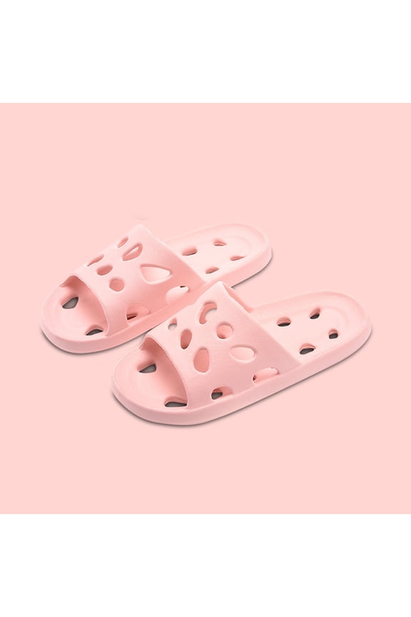 Shldybc Shower Shoes Unisex Quick Drying Casual Slippers, 1.5 cm Round Toe Pink, 8.5